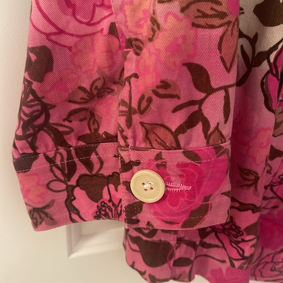 Christopher Banks Y2K Cotton Floral Jacket/pockets front/Buttons/3/4 L Sleeves - Picture 4 of 12
